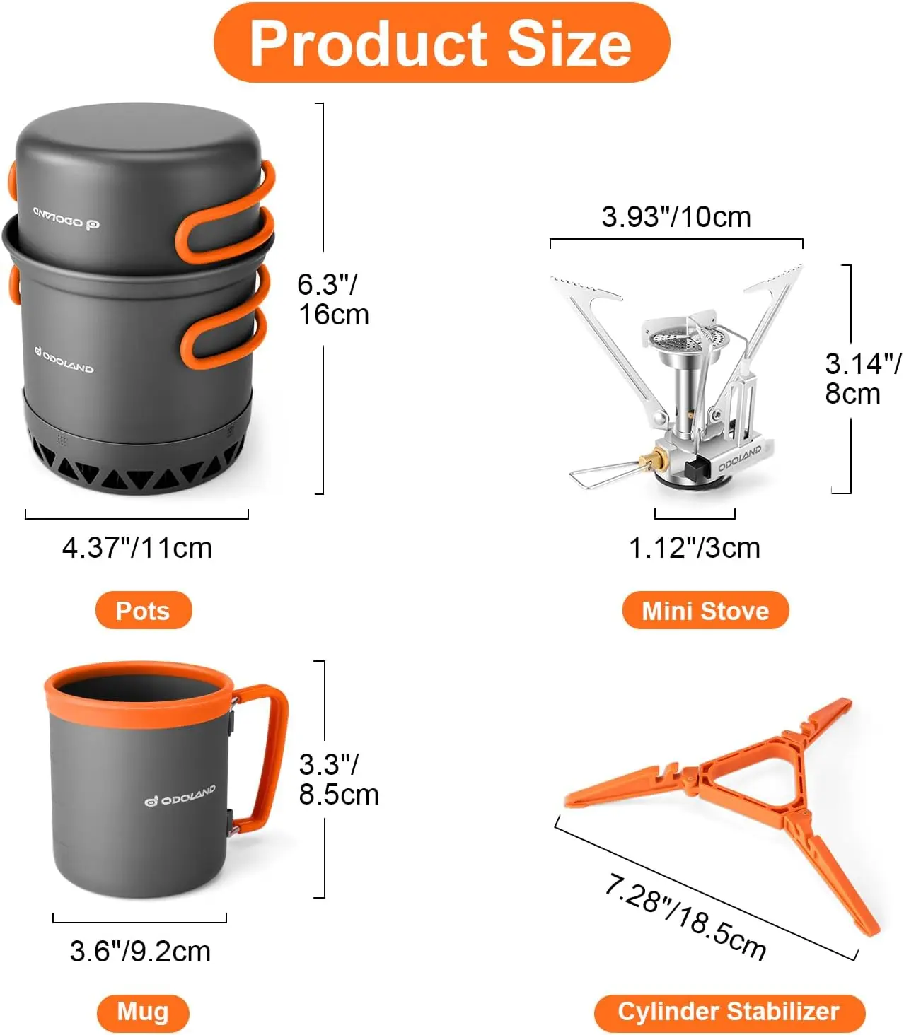 أوعية التخييم مع مبادل حراري، مجموعة أواني الطبخ المحمولة لحقائب الظهر والمشي لمسافات طويلة والنزهة - تتضمن القدح والأواني والمثبت
