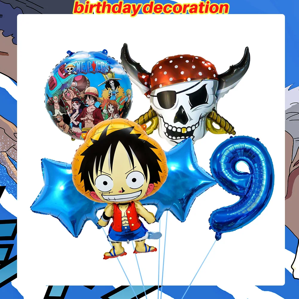 One Piece Anime Figuren Aufkleber Schlüsselanhänger Luftballons One Piece Anime Party-Set One Piece Themen-Geschenke für Gäste Babyparty – Detail 38
