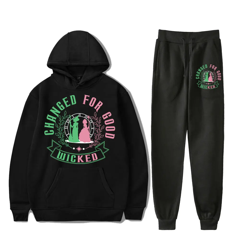 Wicked merch changed for god Hoodies Jogger Pants Two Piece Set Sweatshirts+Sweatpants Women Men's Set