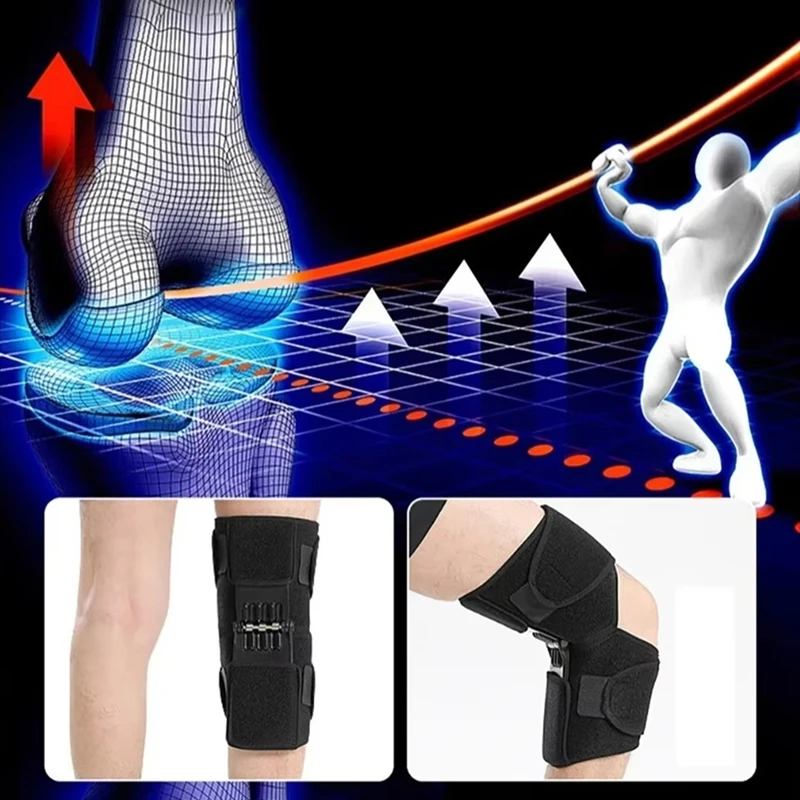 Knee Support  Power Lift Knee Weakly Brace Joint Support Spring Stabilizer Gym Sports Heath Care Leg Stretcher-Fishing Store