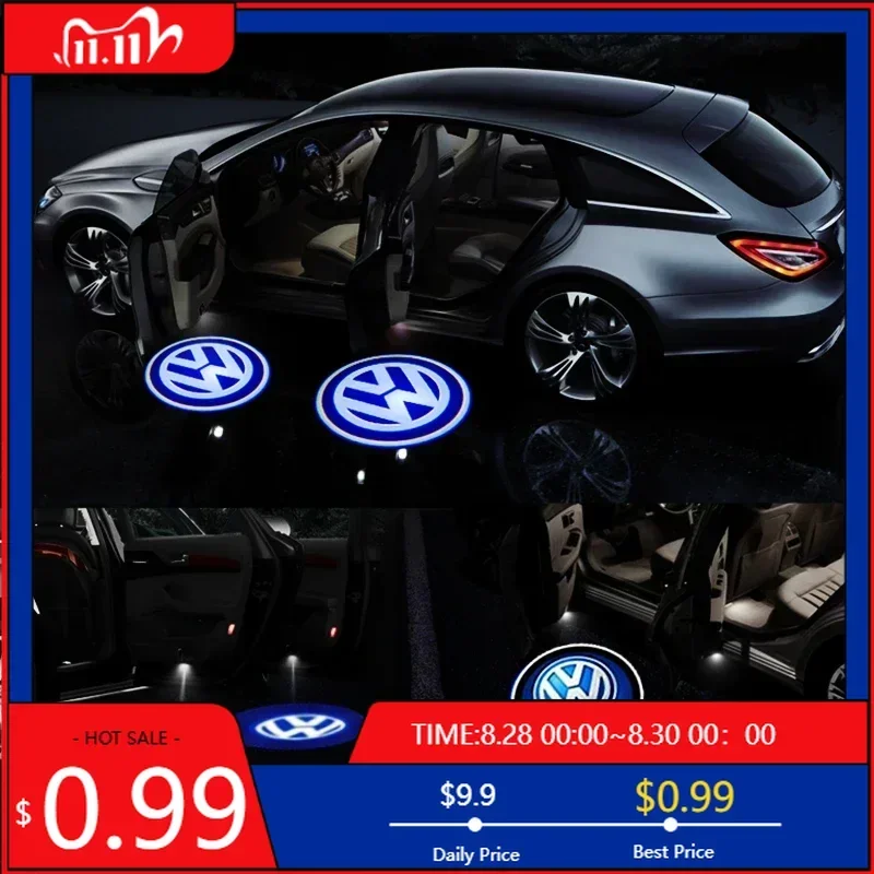 

Hub Caps 2PCS Car Welcome Light Door Logo Lamp For Volkswagen Golf MK4 MK6 MK7 Jetta Touareg Beetle Passat Polo Tiguan SR36 Acce
