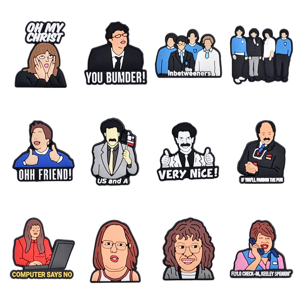 Funny TV Show Shoe Charms Cartoon Soft Pvc Clog Charms for Decoration Office Shoes Accessories JIBZ Charm Pins Party Gifts