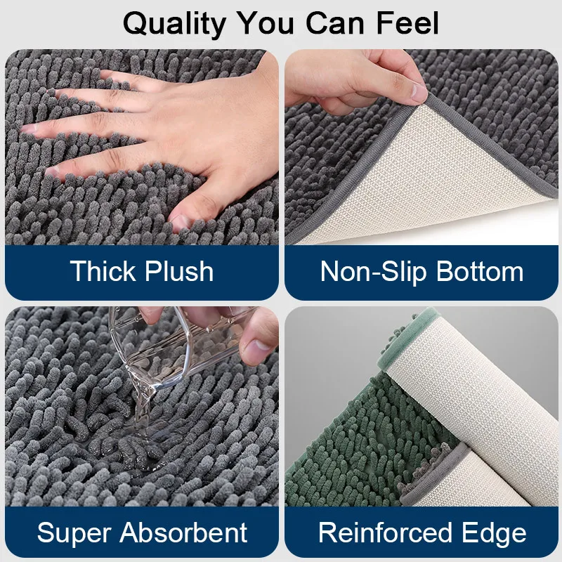 Thick Chenille Floor Mat Plush Pet Absorbent Mattress Anti Slip Mat for Dogs Cats Small Animals Pet Supplies Household Goods