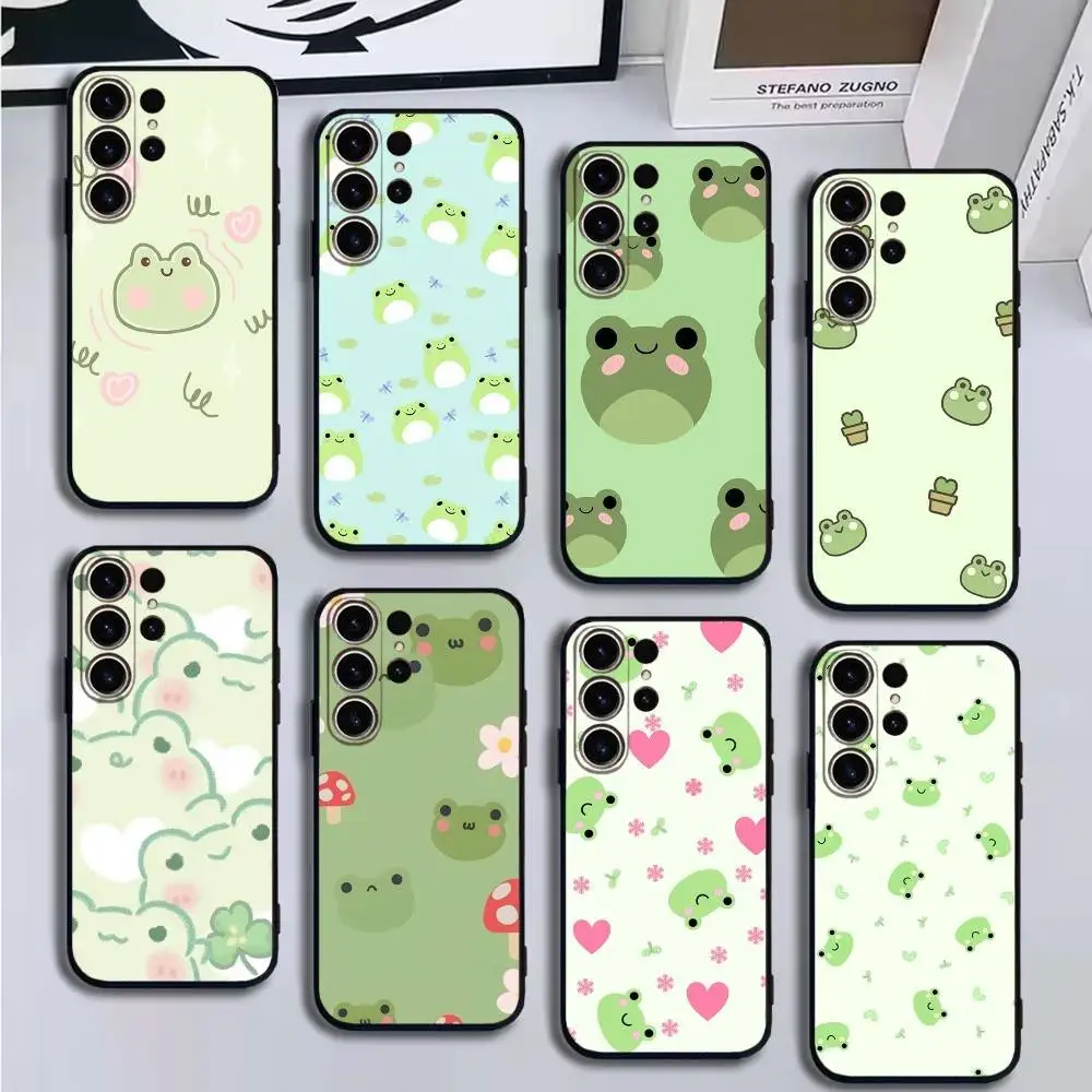 

Little Frog Phone Case For SamsungS25,24,21,22,23,30,Ultra,20,Plus,Fe,Lite,Note,10,9,5G Black Cover