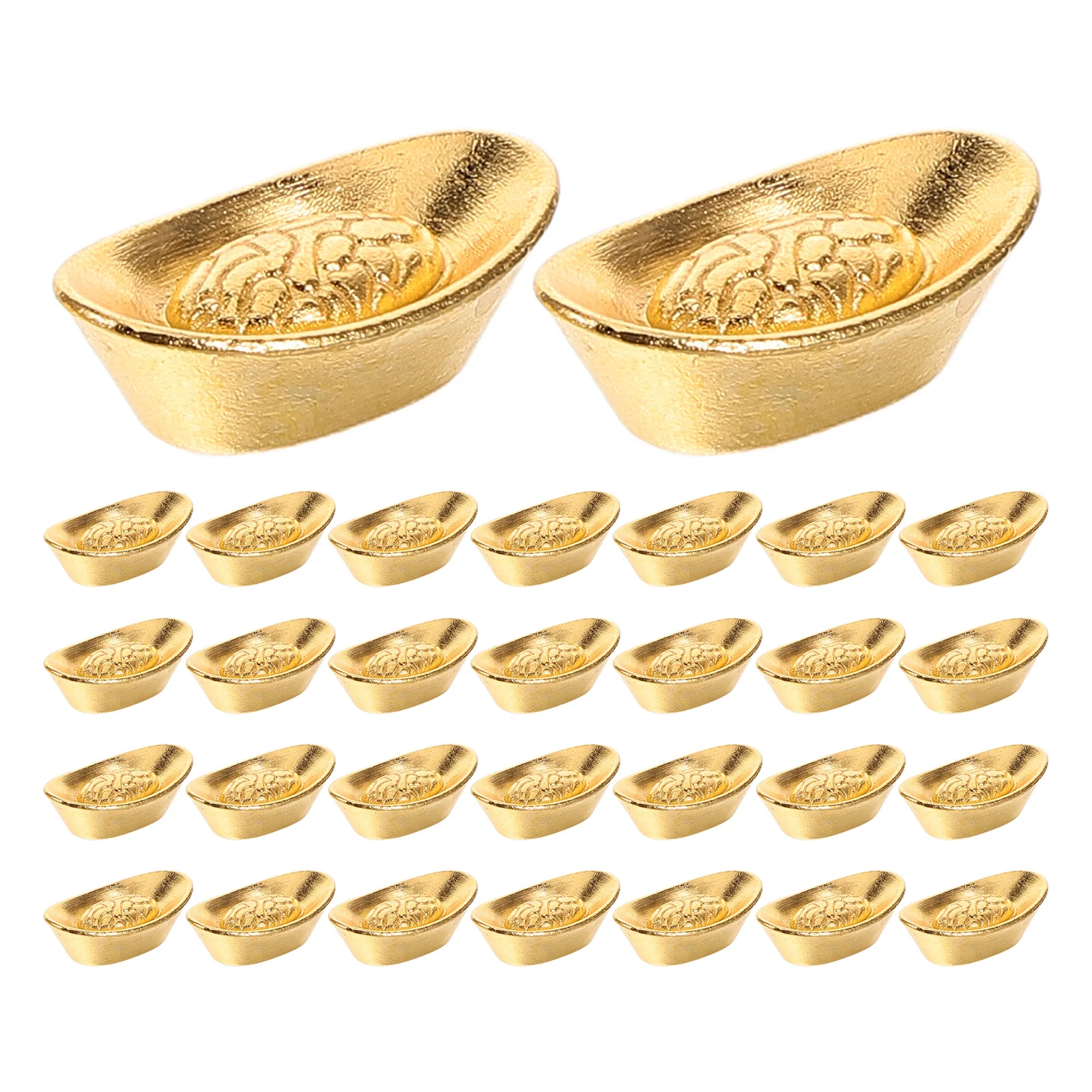 

30Pcs Miniature Golden Yuanbao Ingots Feng Shui Lucky Wealth Desktop Ornament Chinese Home Office Decoration Ingot Desk Decor