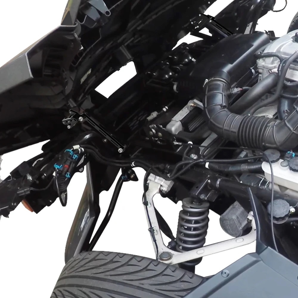 Fit For Polaris Slingshot Base/ SL/ SL LE/ SLR/ GT LE/ GT/ SLR LE/ S/ R Motorcycle Hood Extension Hinges Kit ATV Aluminum Black