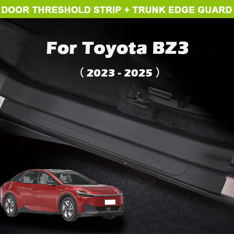 لتويوتا BZ3 2023 2024 2025 عتبة باب السيارة عتبة حامي لوحة الجذع واقي حماية ملصق الشارات الملحقات الداخلية