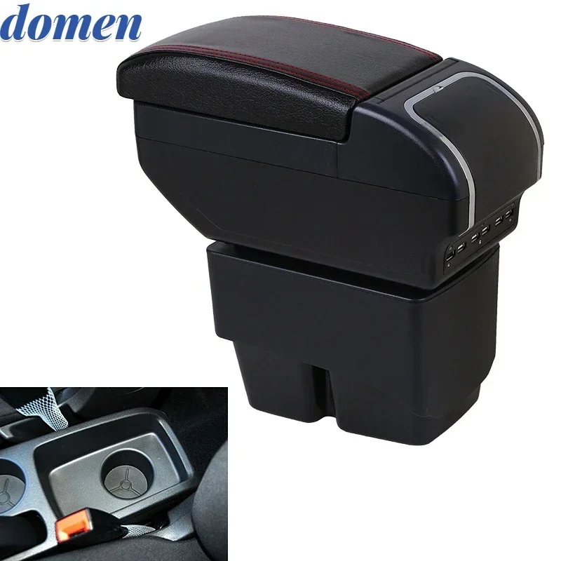 

NEW For Ford Fiesta mk7 2009-2019 Central Store Content With Retractable Cup Hole Large Space Dual Layer USB Charging