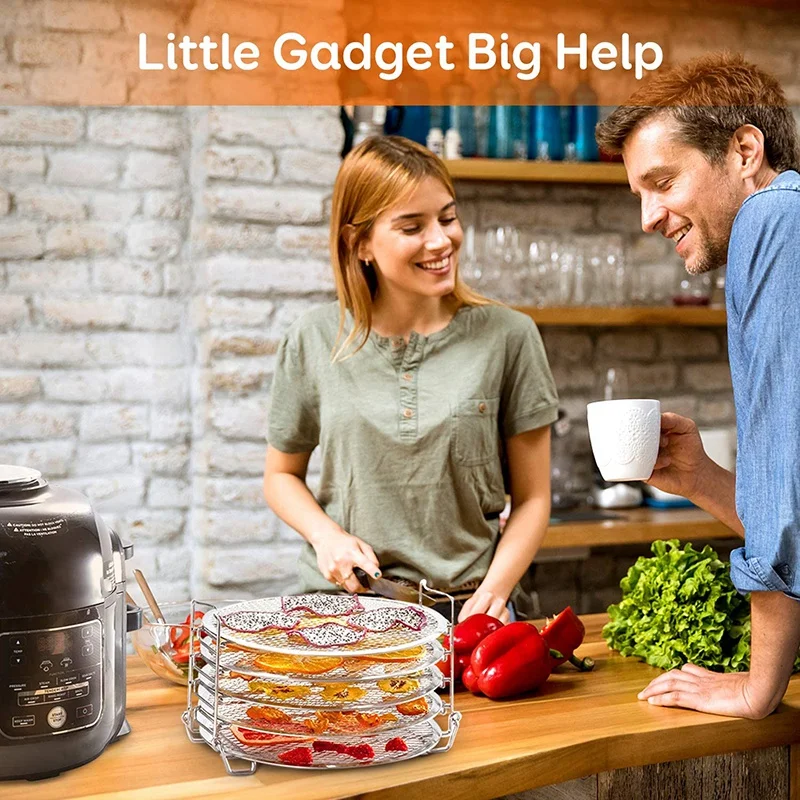 A84X-Dehydrator Rack Stainless Steel Stand Accessories Compatible With For Ninja Foodi Pressure Cooker And Air Fryer 6.5
