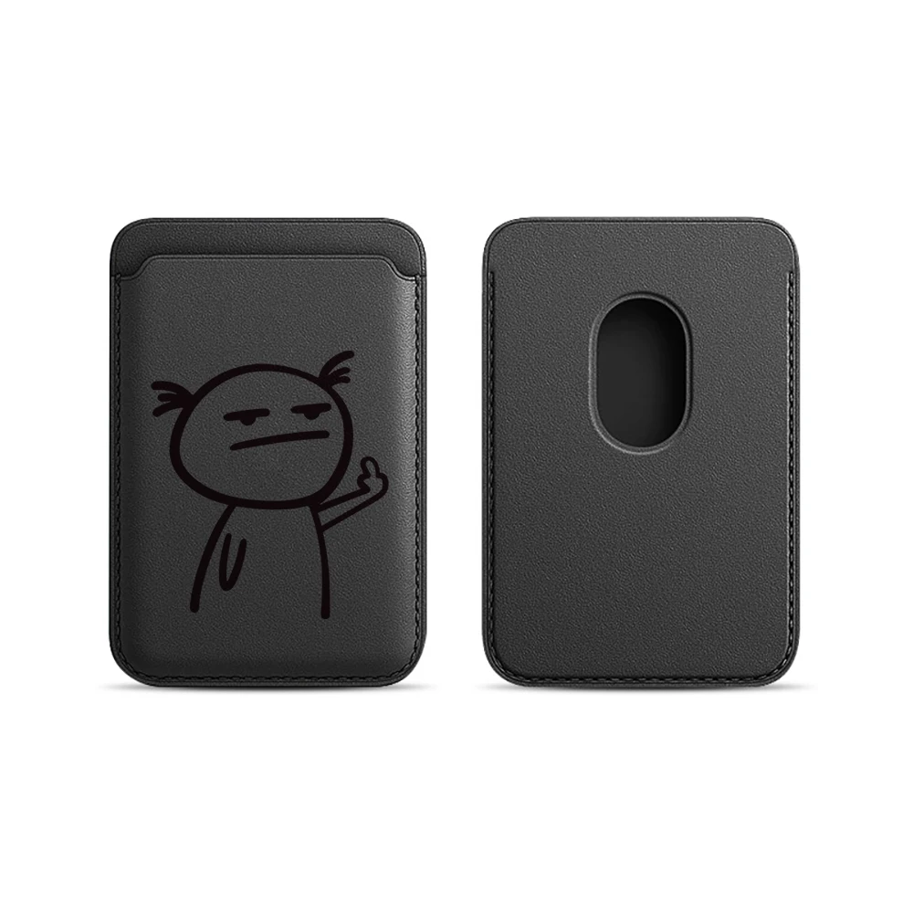 Stick Figures Leder-Kartenetui Handyhülle Kartenhalter für Magnetische Hülle Geeignet für alle iPhone Magsafe Karten-Handy-Rückseiten-Taschen – Detail 9