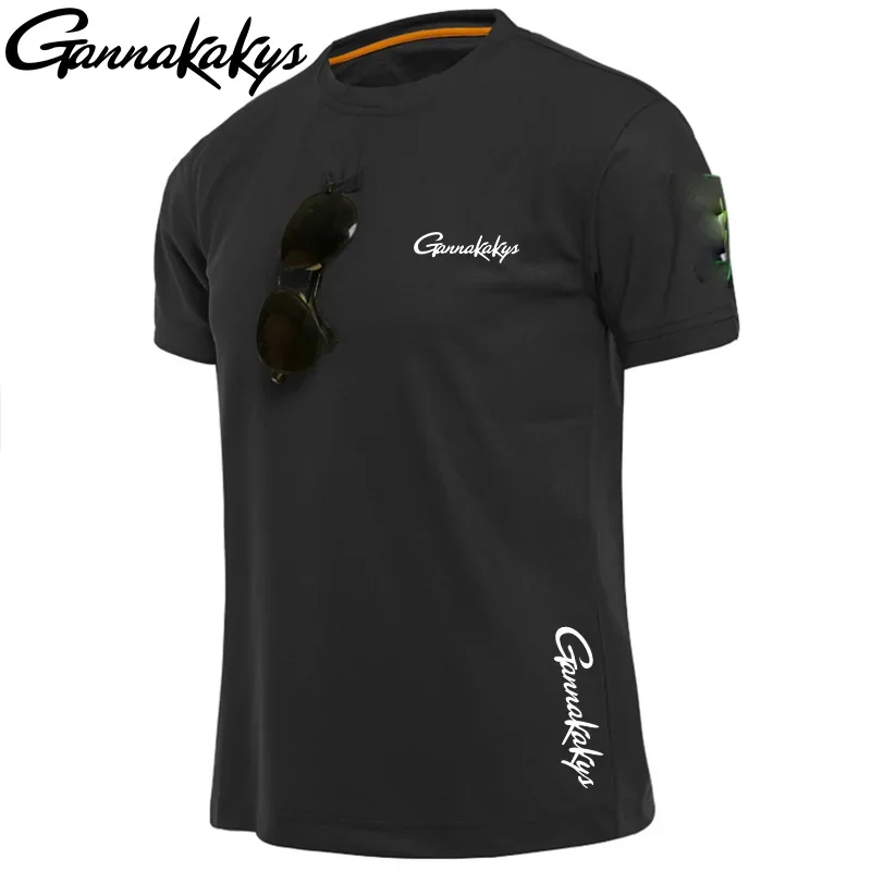 

2024 Summer Men's Breathable Fishing T-shirt, Casual Short Sleeved Polo Shirt, Sports Quick Drying Short Sleeved T-shirt