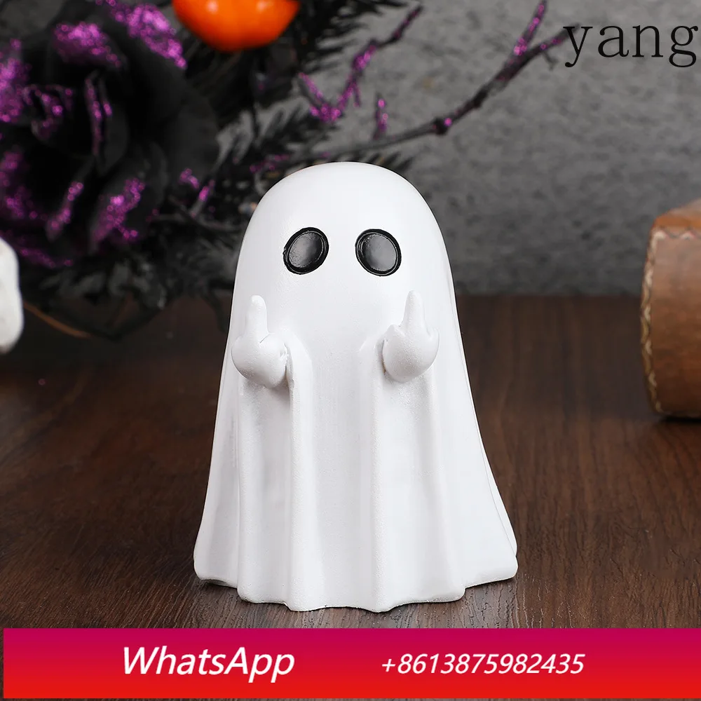 

Cx new Halloween ghost middle finger ornament, creative and cute little ghost decoration