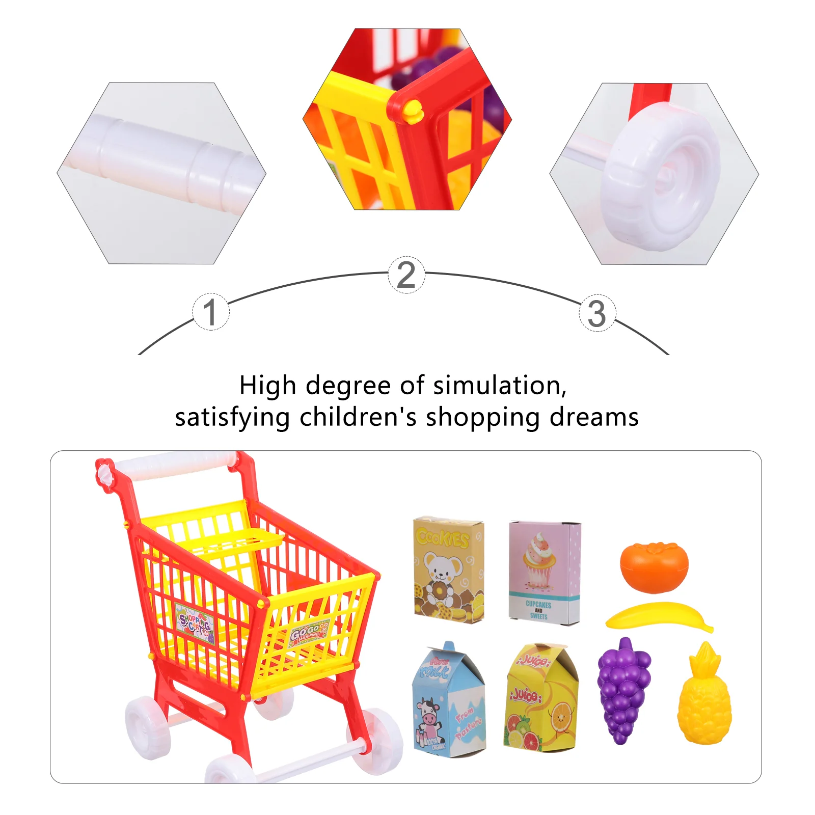 놀이 집 장난감 재미있는 어린이 컴팩트 쇼핑 카트, 어린이 트롤리, 소형 조기 교육 시뮬레이션, Abs 슈퍼마켓
