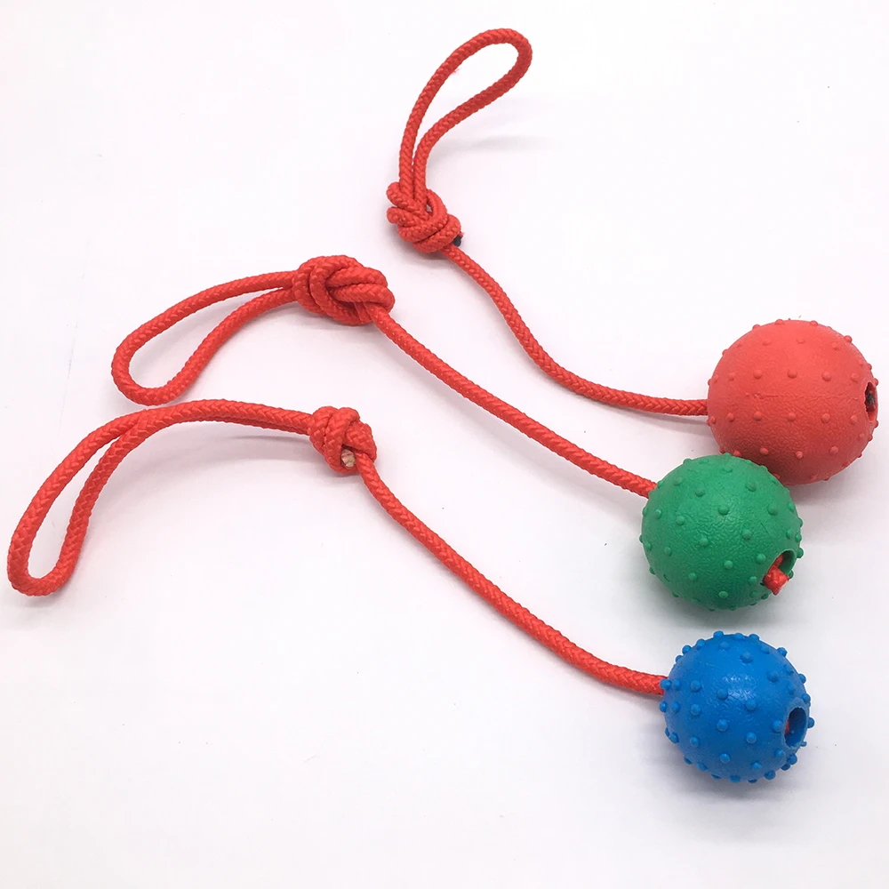 Rubber Ball with Rope Pet Teeth Indestructible Bite Toy Funny Puppy Training Solid Balls Pets Dog Chew Molar Interactive Toys