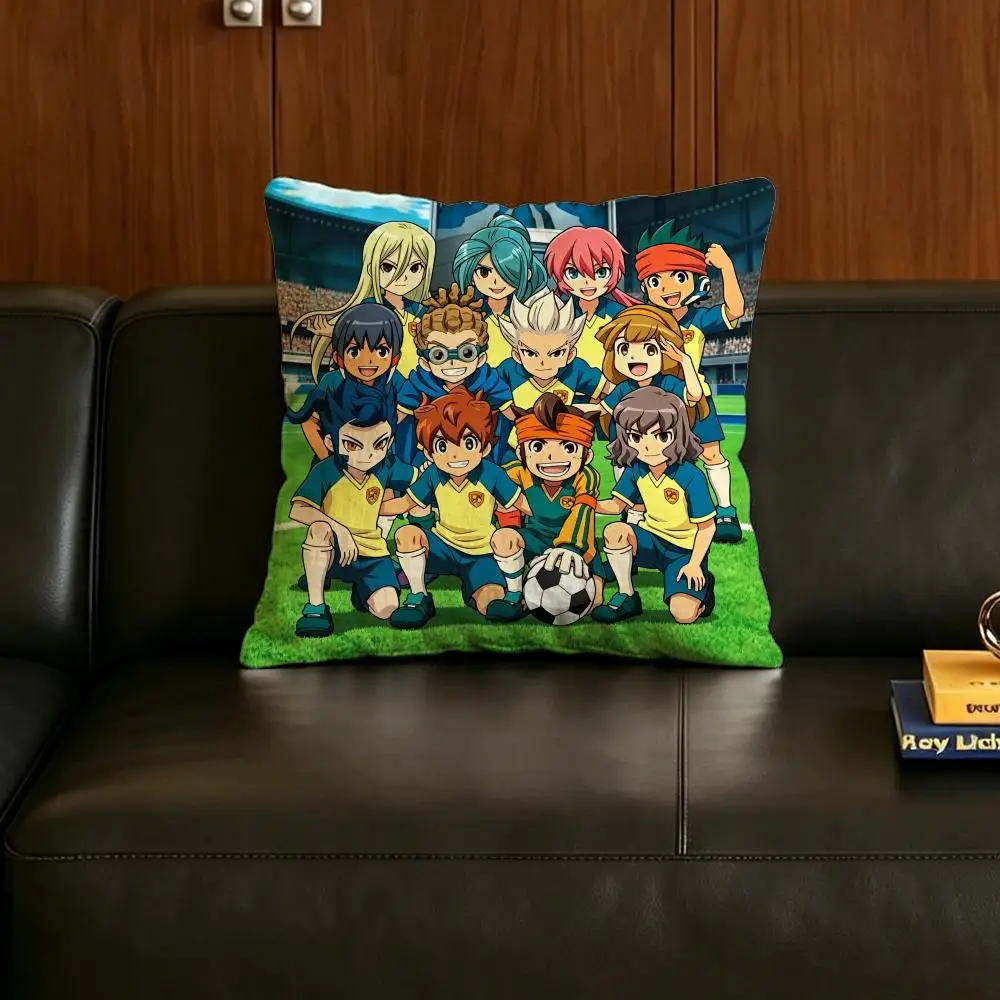 Cartoon I-Inazuma E-Eleven Cushion Cover Natural Linen Pillowcase Set, All-in-One Decor for Sofa, Bedroom & Chair