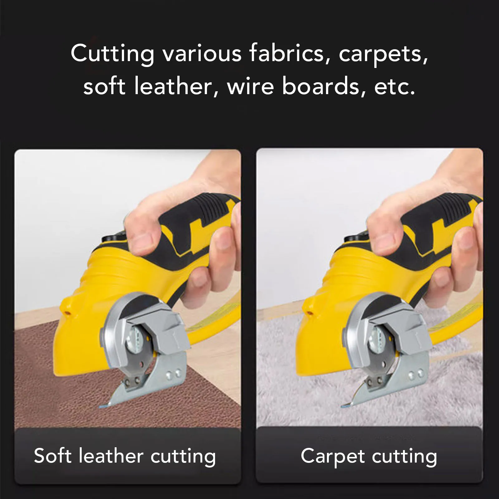Беспроводной электрический ножничный ручной электрический роторный резак с подсветкой для ковров, картонной ткани, электрический резак для картона