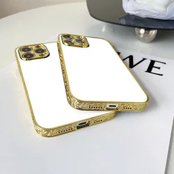 10pcs Luxury plating gold sublimation blank phone case for iphone 16 15 14 plus 13 12 pro 11 max xs x xr 7 8 se 2020 2022 cover