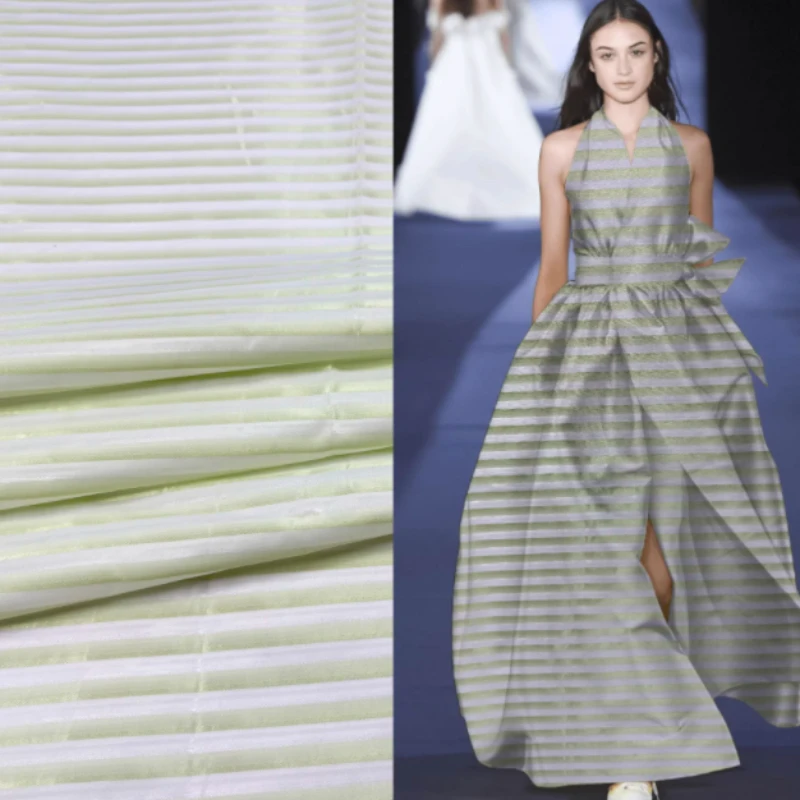 

Полосатая пряжа, окрашенная из органзы, жаккардовая ткань для шитья своими руками, сценические костюмы, юбки, одежда, ткань для шитья своими руками