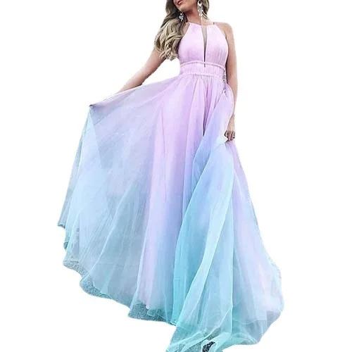 

2025 New Women's Printed Dress, Sexy Deep V-Dress, Long Skirt