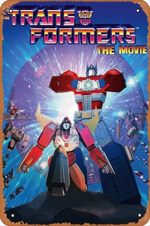 The Transformers: The Movie (1986) Retro Metal Sign for Garden Club Outdoor Indoor Home Wall Decorative 8x12 inch