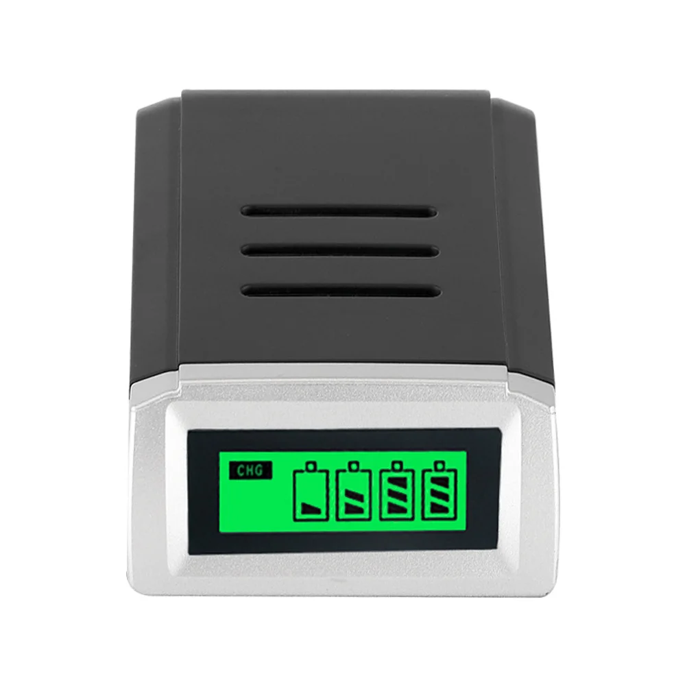 

4-Slot Smart Lcd Display For Rechargeable Aa Aaa Batteries Ac230V 50/60Hz Individual Charging Status Overheat