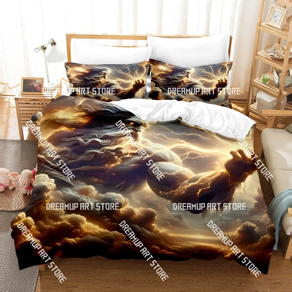 3D Printed Zeus King of Gods Greek Mythology Bedding Set for Boys Girls Duvet Cover Twin Queen King Full Single Double Sizes