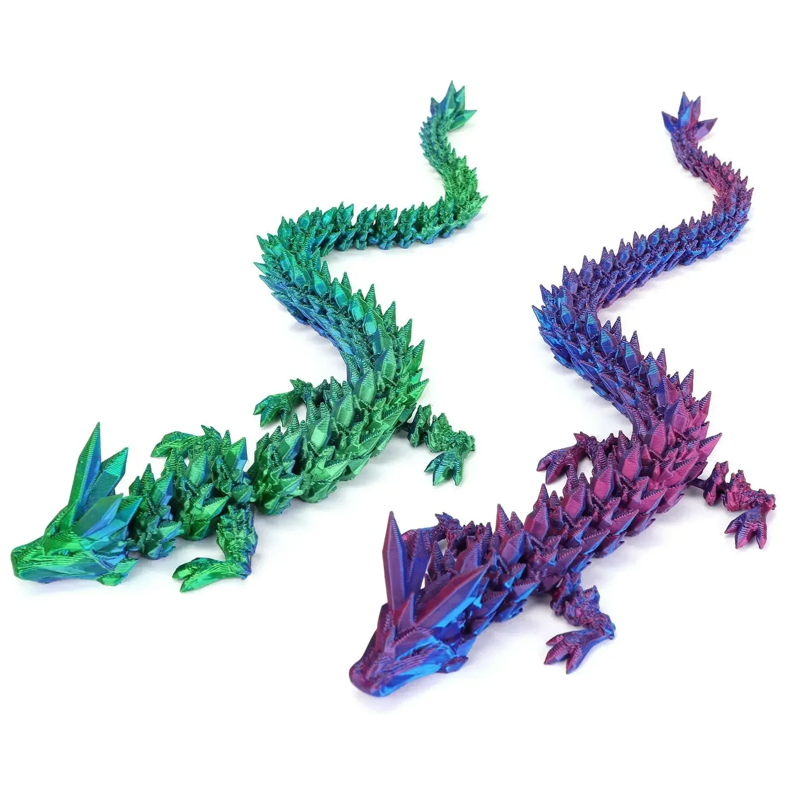 Rotatable Dragon 3d Articulated Perfect Radiant Printed Crystal Fidget Toy Dragon Micro Landscape Garden Decoration Figurines