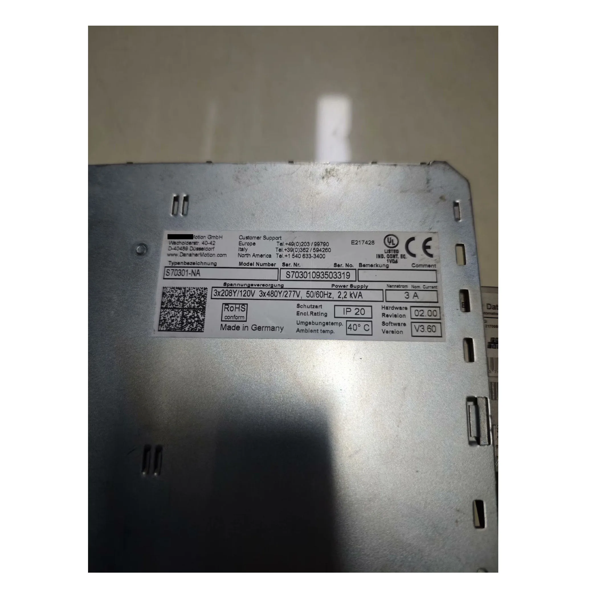 S70301-NA محرك سيرفو مع الضمان