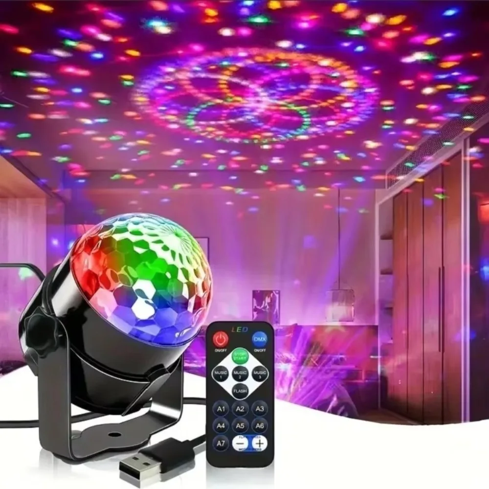Mini Size Music Sync LED Light​ with Remote Control​ ​Sound Activated​ ​Disco Ball Lamp​ ​Multi-Color Changing​