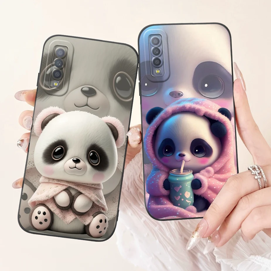 For Samsung Galaxy A7 A9 2018 Case A750F A920F Cute Panda Cartoon Cover Soft TPU Matte Phone Case For Samsung A9 A 7 2018 Fundas