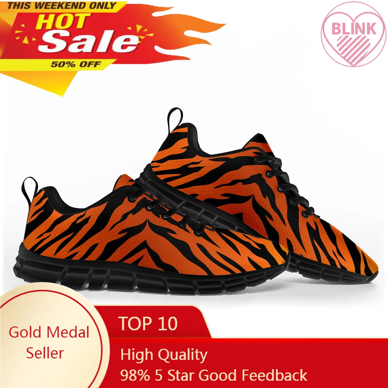 Zapatos deportivos con estampado 3D de rayas de tigre para hombres, mujeres, adolescentes, niños, zapatillas de deporte con estampado de marea, zapatos casuales de calidad personalizados para parejas