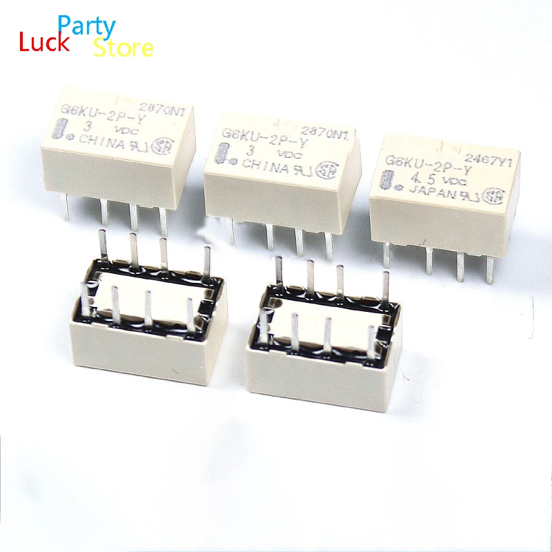 10 Pcs 20  Pcs/Lot Brand New G6K-2P-Y 3VDC G6K-2P-Y 4.5VDC G6K-2P-Y 5VDC two open two Close 1A 8-pinal Relay