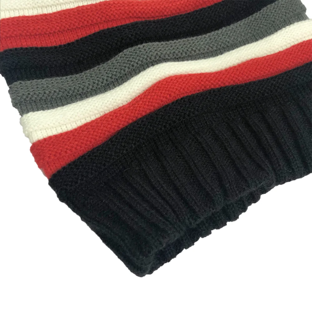 Men Women Winter Hats Rasta Knitted Beanies for Ladies New Hip Hop Cap Patchwork Striped Ski Bonnet Homme Hiver