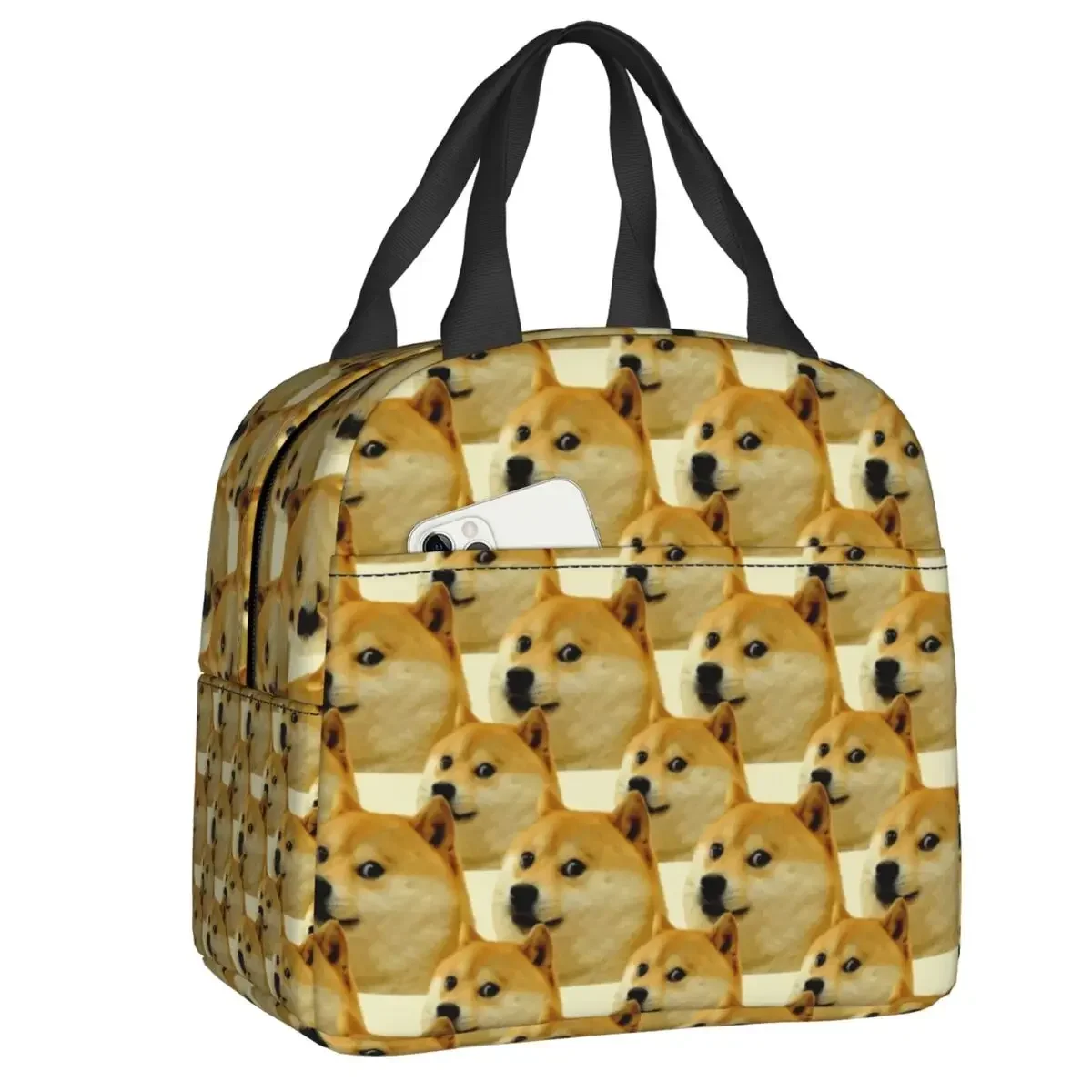 Shiba Inu Doge Cheems Meme Lunch Bag Cooler Thermal Insulated Lunch Box for Women Children Work School Food Picnic Tote Bags