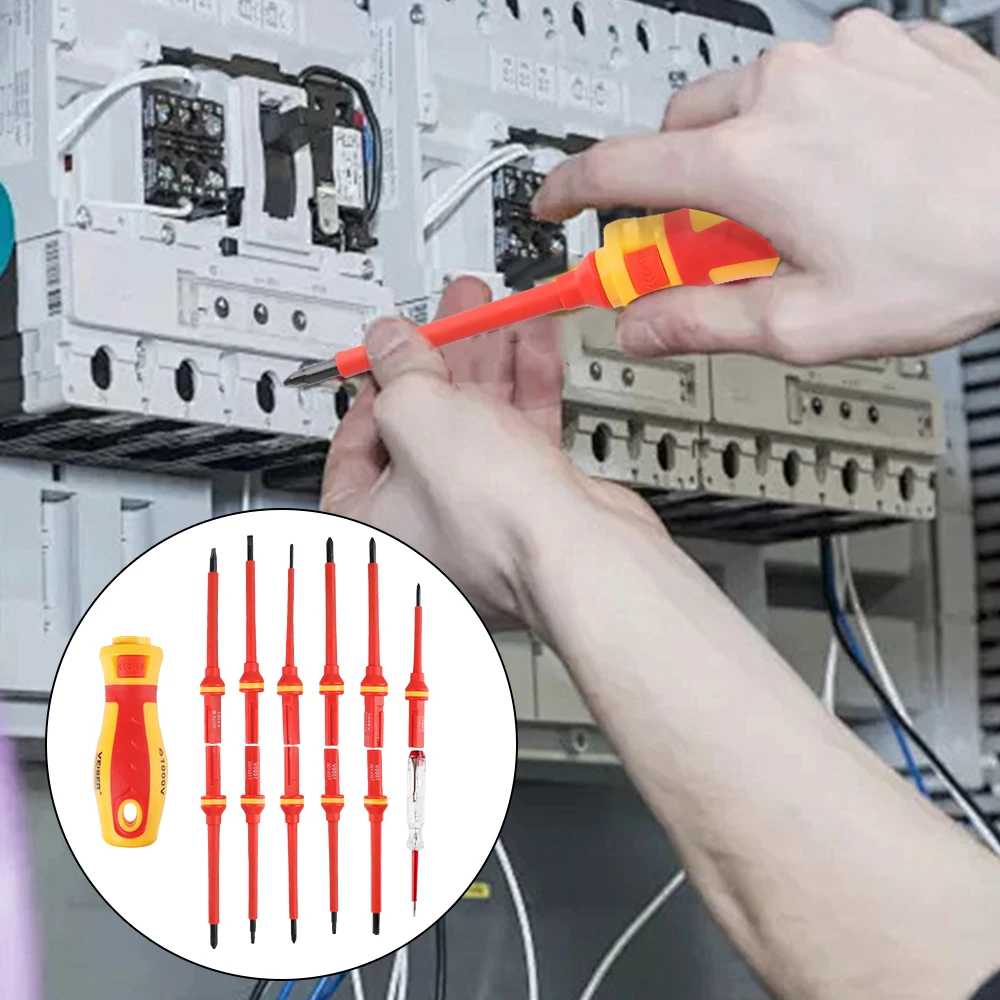 13 pezzi 1000V set di cacciaviti punte a taglio Phillips cacciavite magnetico isolato multifunzionale per utensili manuali per elettricisti