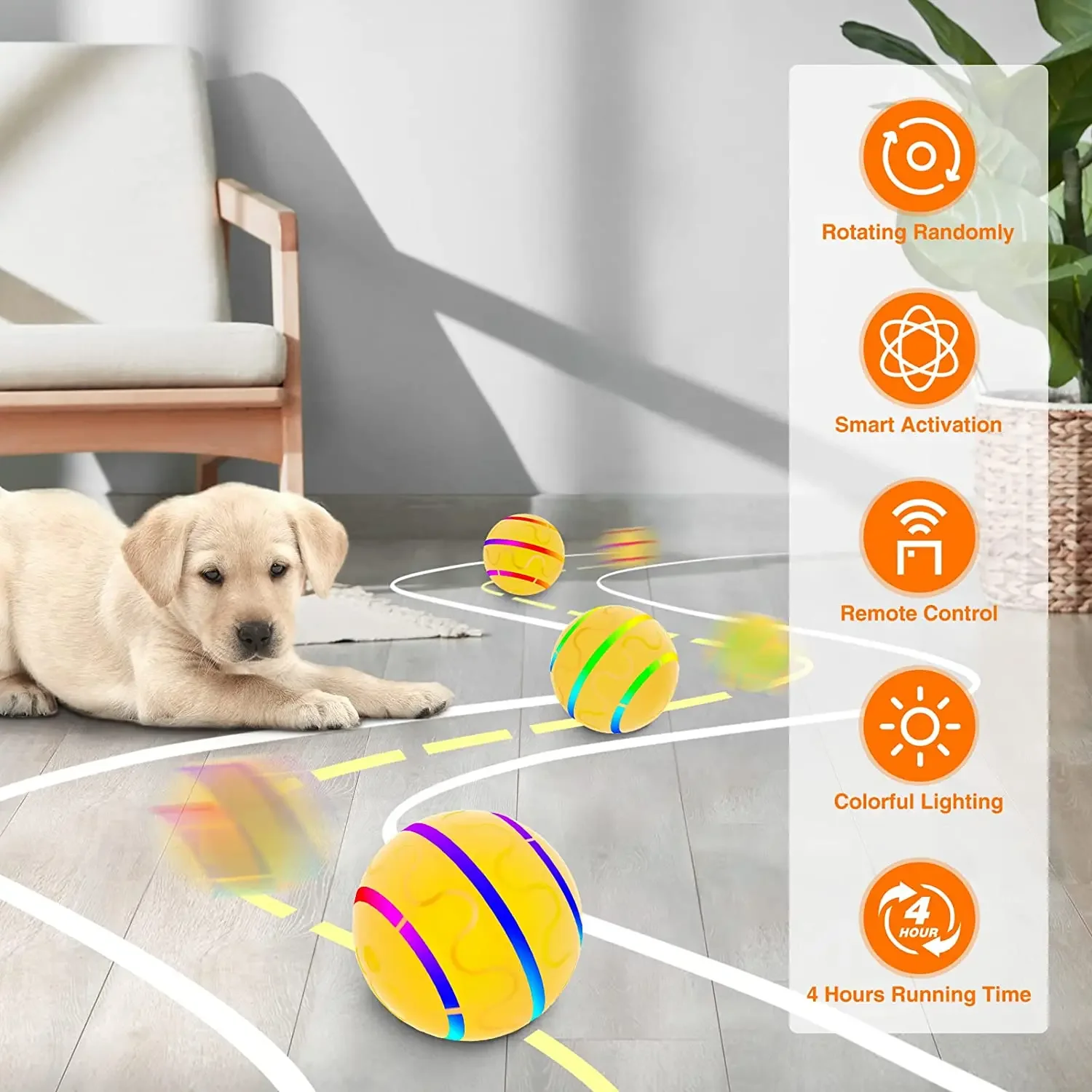 

Automatic Rolling Ball Electric Cat Toy, Smart Dog Toy, Interactive Training, Self Mobile Dog Toy, Pet Accessories