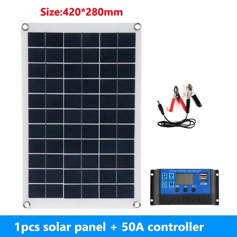 20W/H Zonnepaneel Kit Complete12V Polykristallijne Power Draagbare Outdoor Oplaadbare Zonnecel Zonnegenerator voor Thuis