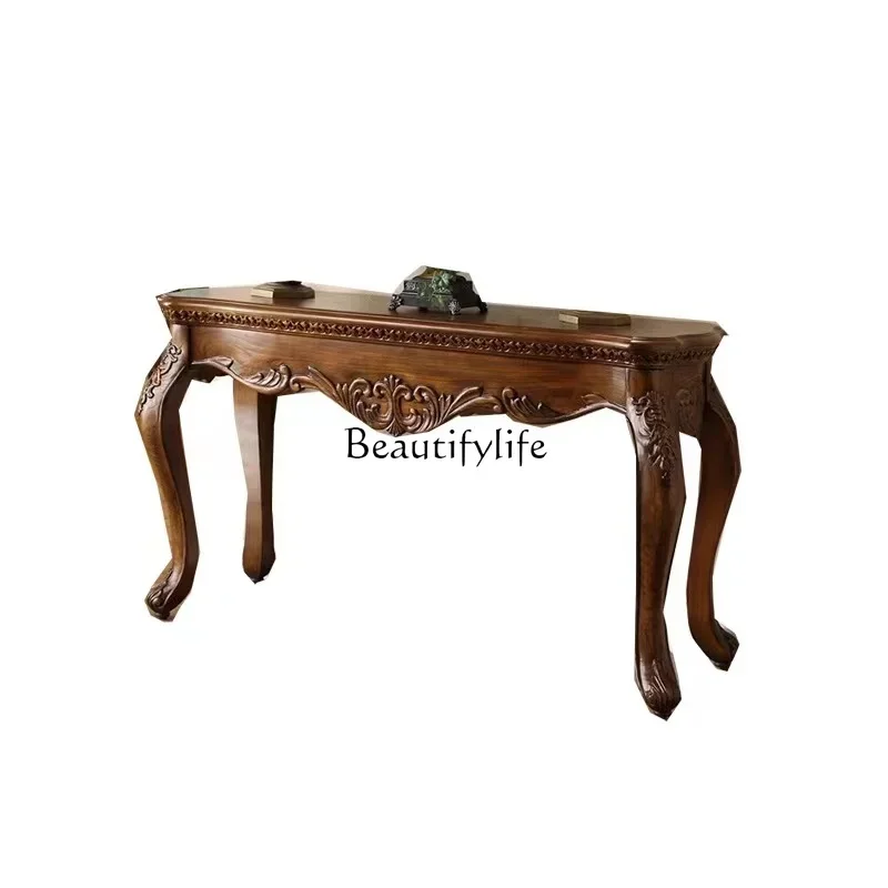pg46American solid wood porch table double door locker wall decorative cabinet