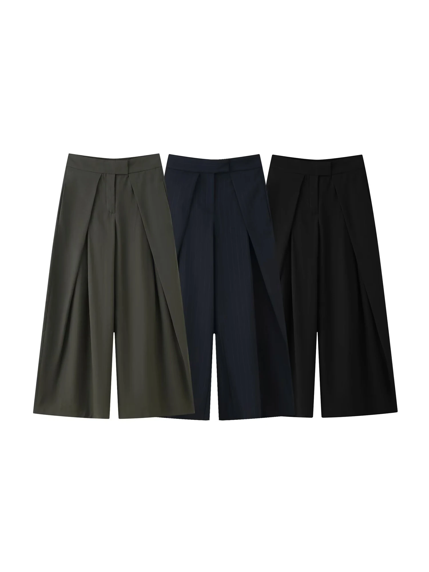 سراويل نسائية كبيرة الحجم باللون الأخضر سراويل هاراجوكو الحضرية 2000s Y2k 90s سراويل فضفاضة واسعة الساق موضة الخريف 2025 ملابس