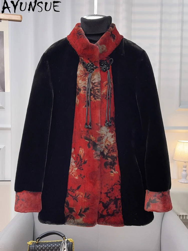 معاطف شتوية من AYUNSUE للنساء وصلت حديثًا لعام 2025 معاطف خارجية قصيرة أنيقة للنساء معاطف فرو عالية الجودة من Pelzmantel Damen #1