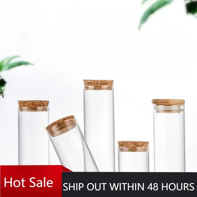 

6pcs Cork 47mm Glass Bottle Mini Candy Jar Test Tubes Flower Powder Storage Container Bottles Borosilicate Holder Wish Wishing