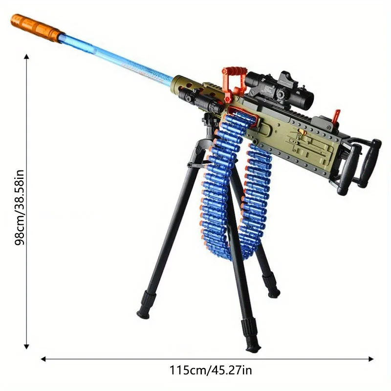 ของเล่นปืนกลหนักแบบ M2ฟังก์ชันด้วยตนเอง/ไฟฟ้าปืนยิงกระสุนอ่อนจำลองของเล่นยิงกลางแจ้ง
