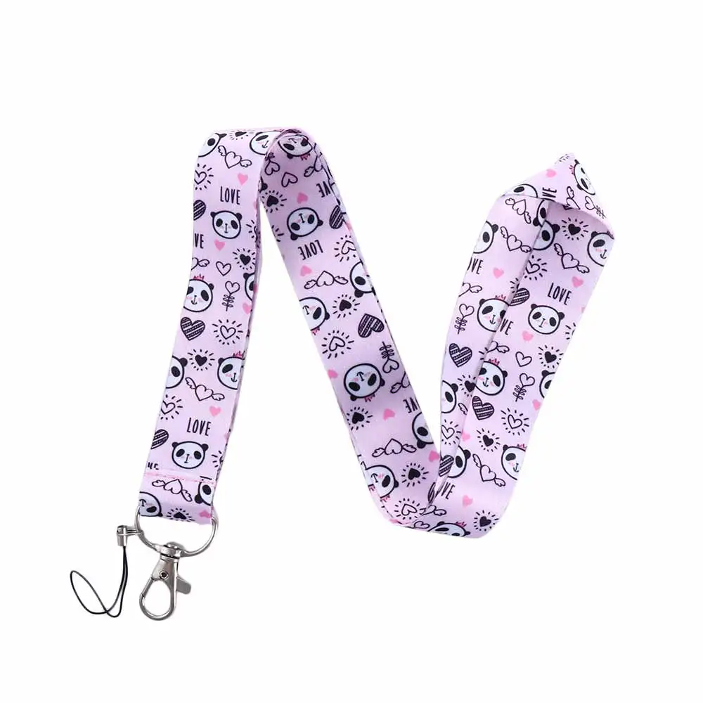 

Cute Neck Strap Phone Pendant Key Strap ID Card Badge Holder Animal Panda Mobile Phone Straps Panda Lanyard Webbing Hang Rope