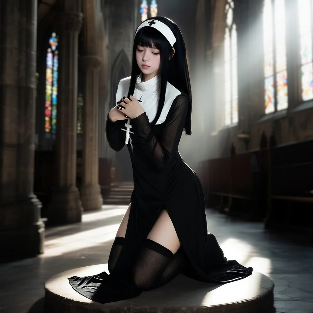 

20.25 Million Halloween Adult Costume Sexy Nun Costume Nun Carnival Cosplay Show Costume Cosplay