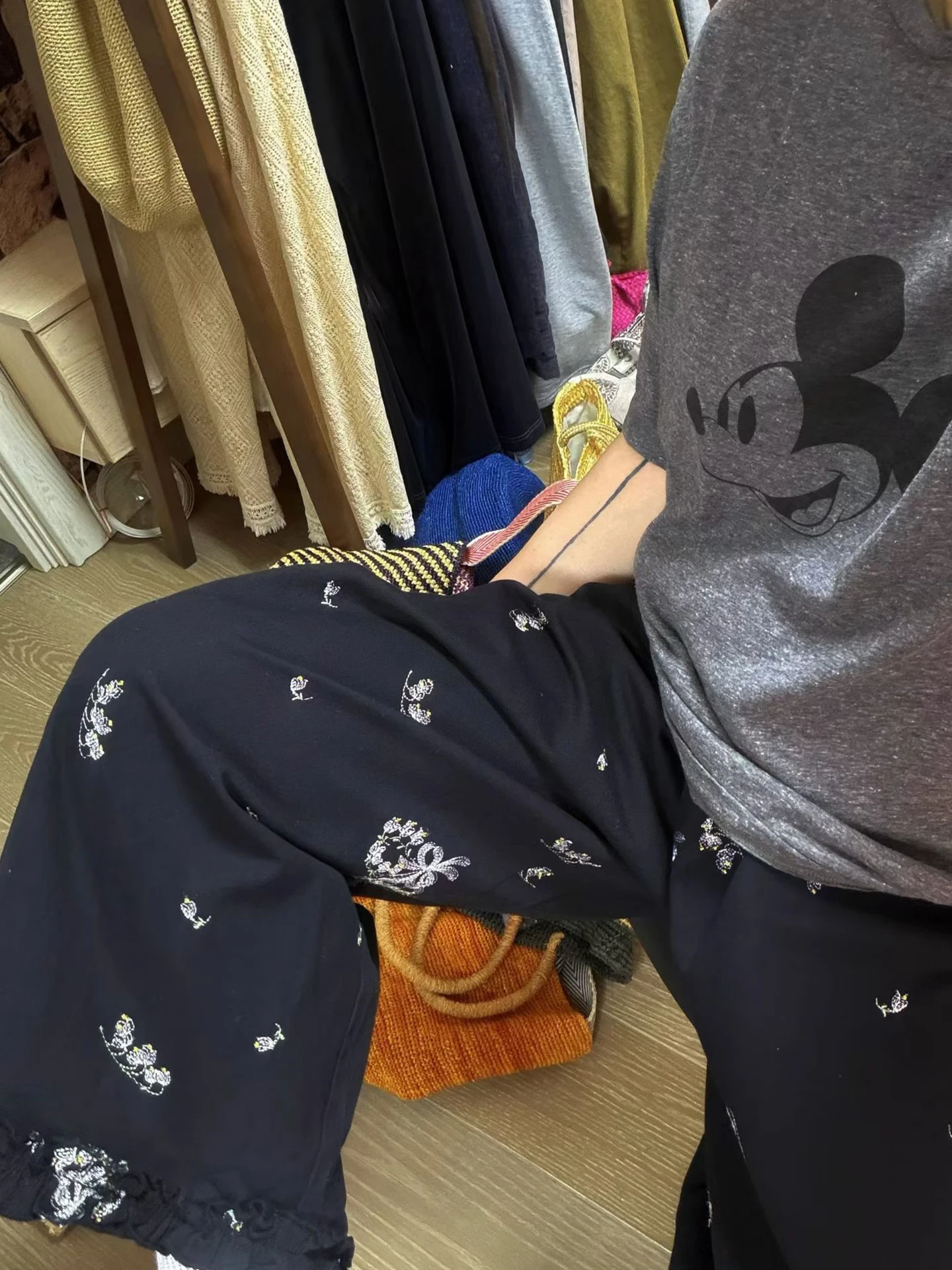 Spring Summer Grey Cartoon T-Shirt Black Lace Trim Pants plus Size Women's Fashion Casual Comfortable Breathable Clothing view 3