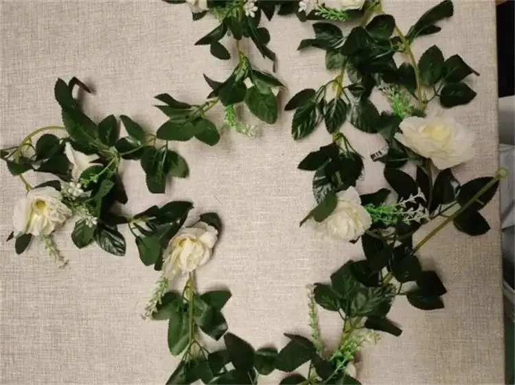 1 Stücke 2,2 M Künstliche Weiße Blume Gefälschte Hängende Gefälschte Weinpflanzen Blätter Artificials Girlande Blumen Hochzeitsdekoration – Detail 7