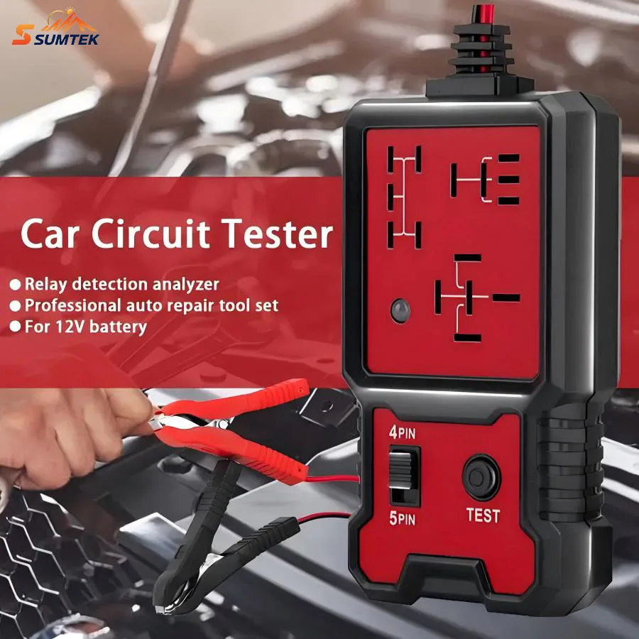 

1pc Auto Relay Tester for 12V with Battery Clips - General Automotive Electronic Relay Tester - Auto Parts Battery Detector