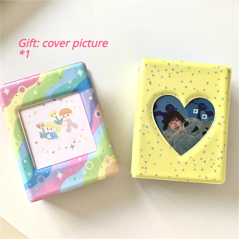 Creative Design Rainbow Mini Photo Album with 20 Pages Storage Sweet 3 Inch Kpop Photocard Album for Couple Friends Gift 2024