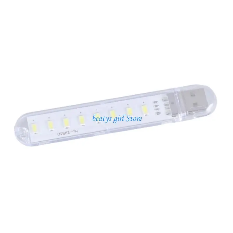 C7AB Energy Efficient 5V USB Desk Light 8 White LEDs Portable Lighting For Students