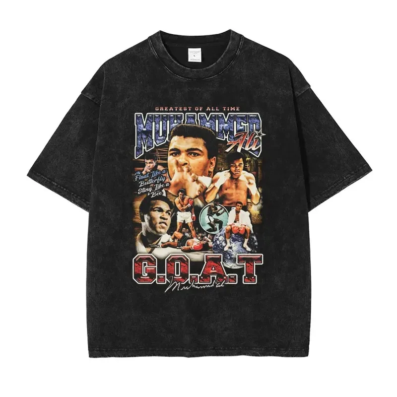 Tank Gervonta Davis T-shirts Vintage Washed Ali Jr T Shirt Oversized Short Sleeve Boxing Champion Tshirt Tops Tees Men Cotton